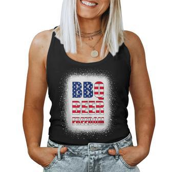 Bbq Beer Freedom America Usa Party 4Th Of July Summer Beer Women Tank Top | Mazezy