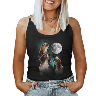Beagle Howling At The Moon Beagle Owner Beagle Women Tank Top - Seseable
