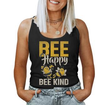 Bee Happy Bee Kind Bee Women Tank Top - Seseable