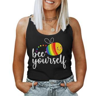Bee Yourself Lgbt Flag Gay Pride Month Transgender Women Tank Top Basic Casual Daily Weekend Graphic - Thegiftio UK