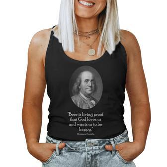 Ben Franklin And Quote About Beer Women Tank Top | Mazezy