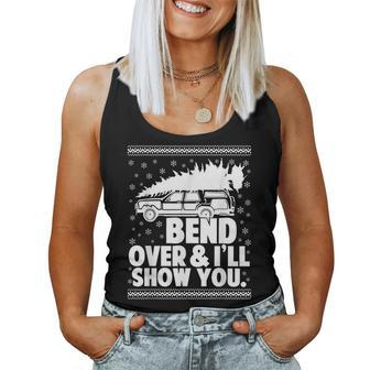 Bend Over And Ill Show You Merry Christmas Tree Women Women Tank Top - Seseable