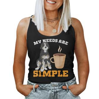 Bernedoodle Dog Coffee My Needs Are Simple Bernedoodle Women Tank Top - Monsterry