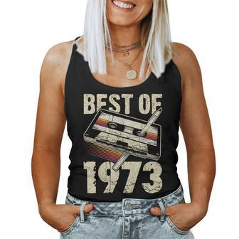 Best Of 1973 Audio Cassette 50Th Birthday 50 Years Old Women Tank Top - Monsterry AU