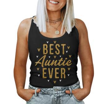 Best Auntie Ever Gifts Cute Love Heart Print Aunt Women Tank Top - Seseable