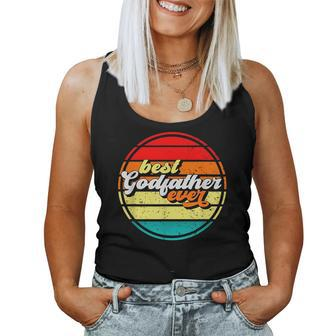 Best Godfather Ever Fathers Day Grandpa Retro Vintage Cool Women Tank Top | Mazezy
