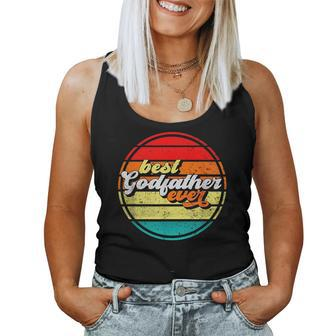 Best Godfather Ever Fathers Day Grandpa Vintage Retro Cool Women Tank Top | Mazezy
