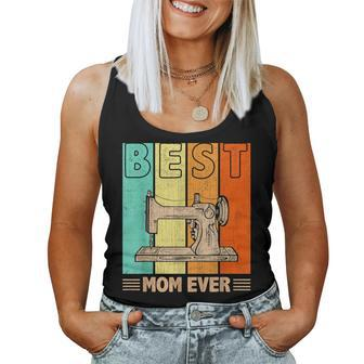 Best Sewing Mom Ever Retro Graphic Mama Women Tank Top | Mazezy