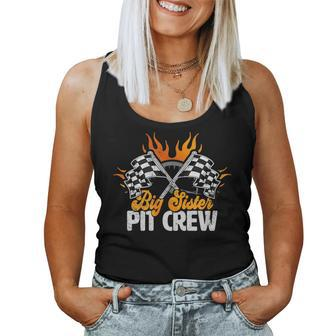 Big Sister Pit Crew Race Car Birthday Party Racing Family For Sister Women Tank Top | Mazezy