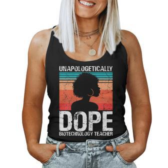 Biotechnology Teacher Unapologetically Dope Pride Afro Women Tank Top | Mazezy