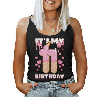 Birthday Girl 11 Years Ice Cream It's My 11Th Birthday Women Tank Top - Monsterry CA