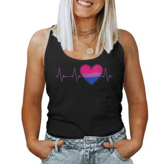 Bisexual Heartbeat Bi Lgbtq Pride Ekg Pulse Line Women Tank Top | Mazezy