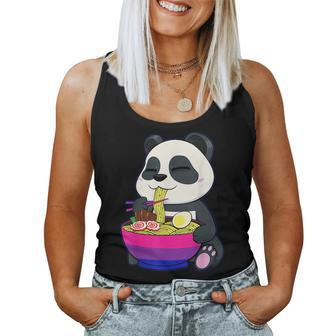 Bisexual Panda Eating Ramen Lgbt-Q Cute Subtle Bi Pride Flag Women Tank Top | Mazezy