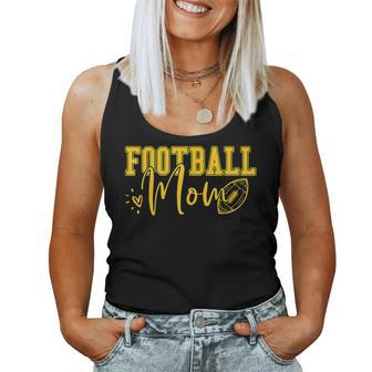 Black Gold Football Mom Football Mother Football Women Tank Top | Mazezy