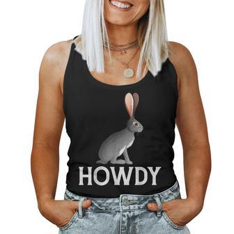 Black-Tailed Jackrabbit Howdy Cowboy Western Country Cowgirl Women Tank Top | Mazezy