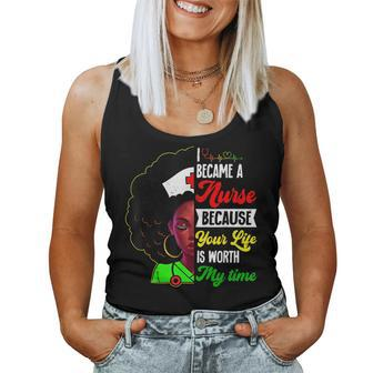 Black Woman Nurse Afro Retro Junenth Black History Month Women Tank Top Basic Casual Daily Weekend Graphic - Seseable