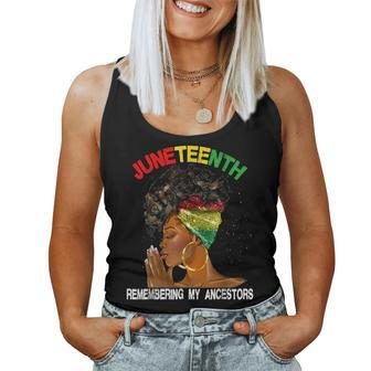 Black Women Junenth Remembering My Ancestors Women Tank Top Basic Casual Daily Weekend Graphic - Seseable