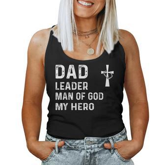 Blessed Dad Daddy Cross Christian Religious Fathers Day Women Tank Top | Mazezy