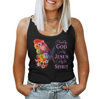 Blessed By God Loved By Jesus Butterfly Women Tank Top - Monsterry CA