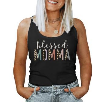 Blessed Momma Cute Leopard Print Women Tank Top Basic Casual Daily Weekend Graphic - Thegiftio UK
