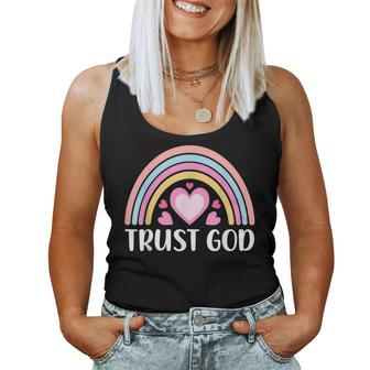 Boho Rainbow For Women Trust God Have Faith Christian Faith Women Tank Top | Mazezy