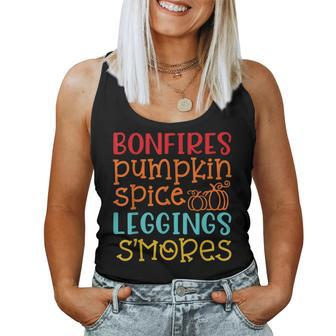 Bonfire Pumpkin Spice Leggings S'mores Fall Halloween Cute Halloween Women Tank Top | Mazezy