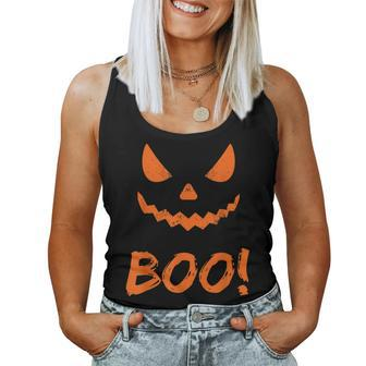 Boo Halloween Spooky Scary Pumpkin Pumpkins October Fall Halloween Women Tank Top | Mazezy