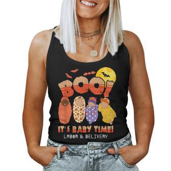 Boo It's Baby Time Labor & Delivery Nurse Halloween Women Tank Top - Monsterry
