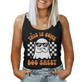 This Is Some Boo Sheet Ghost Halloween Costume Women Tank Top | Mazezy