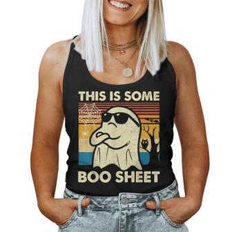This Is Some Boo Sheet Ghost Retro Halloween Women Tank Top - Seseable