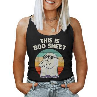 This Is Boo Sheet Ghost Retro Sunglasses Halloween Women Tank Top - Seseable