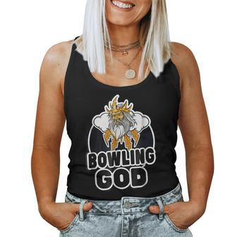 Bowling God Retro Ball Party Graphic Bowlers Bowling Women Tank Top | Mazezy