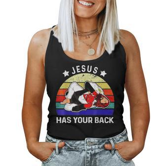 Brazilian Jiu Jitsu Jesus Jesus Has Your Back Women Tank Top Basic Casual Daily Weekend Graphic - Seseable