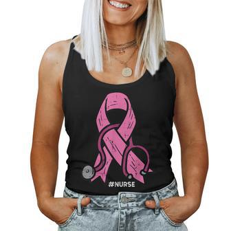 Breast Cancer Awareness Ribbon Nurse Scrub Top Women Tank Top - Seseable