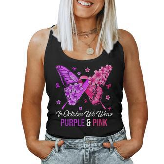 Breast Cancer And Domestic Violence Awareness Butterfly Women Tank Top - Monsterry CA
