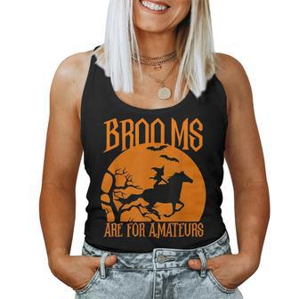 Brooms Are For Amateurs Halloween Horse Lover Women Tank Top - Thegiftio UK