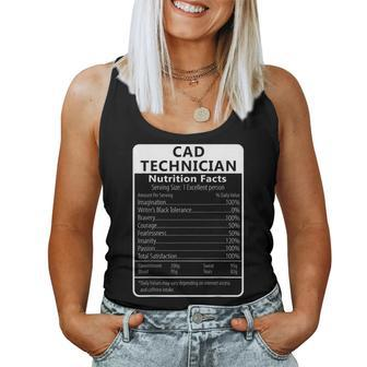Cad Technician Nutrition Facts Sarcastic Women Tank Top | Mazezy