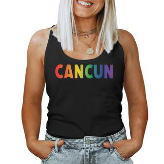 Cancun Mexico Gay Pride Rainbow Women Tank Top | Mazezy