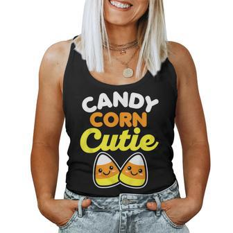 Candy Corn Cutie Halloween Costume Cute Fall Kawaii Graphic Halloween Costume Women Tank Top | Mazezy