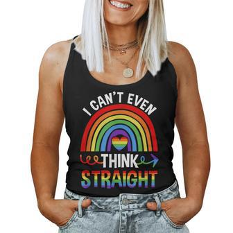 I Cant Even Think Straight Gay Pride Rainbow Lgbt Women Tank Top | Mazezy