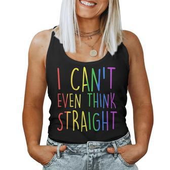 I Cant Even Think Straight Trendy Rainbow Gay Love Women Tank Top | Mazezy