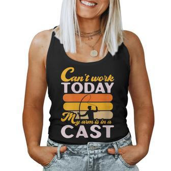 Cant Work Today My Arm Is In A Cast Wave Sea Anchor Fishing Women Tank Top | Mazezy