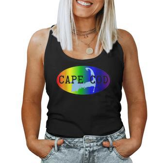Cape Cod Rainbow Gay Lgbtq Pride Map Silhouette Women Tank Top | Mazezy