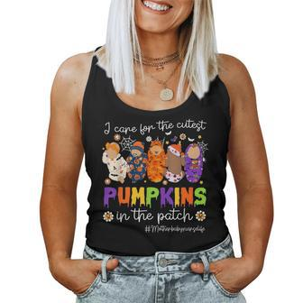I Care For The Cutest Pumpkins Mother Baby Nurse Halloween Women Tank Top - Monsterry AU