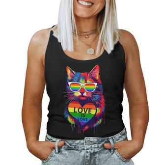 Cat Lgbt Flag Gay Pride Month Transgender Rainbow Lesbian Women Tank Top - Monsterry CA