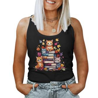 Cat Lover Cats And Books Book Lover Reading Lover Cat Women Tank Top - Monsterry AU