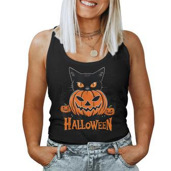 Cat Meow Halloween Costume Cat Sarcastic Pumpkin Women Tank Top | Mazezy AU