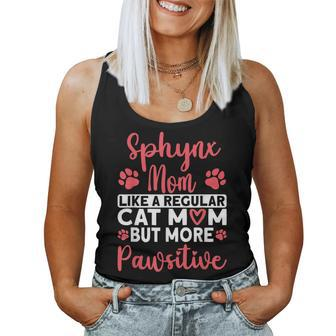 Cat Mom But More Pawsitive Sphynx Cat Mom Women Tank Top Basic Casual Daily Weekend Graphic - Thegiftio UK