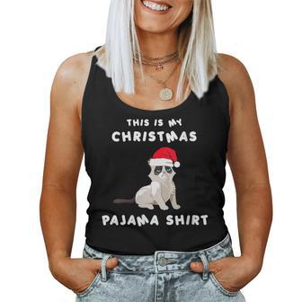 Cat Santa This Is My Christmas Pajama Polar Express 2021 Women Tank Top | Mazezy