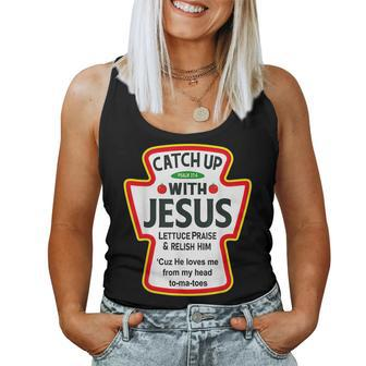 Catch Up With Jesus Ketchup Christian Women Tank Top - Monsterry UK